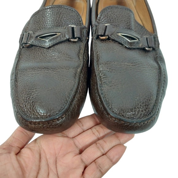 PRADA Brown Leather Men’s Flat Slip On Loafers - Picture 4 of 17
